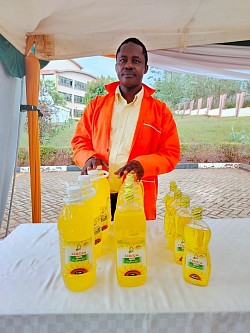 Showcasing our finished sunflower cooking oil