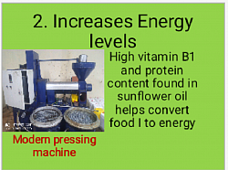 Sunflower oil increases energy levels